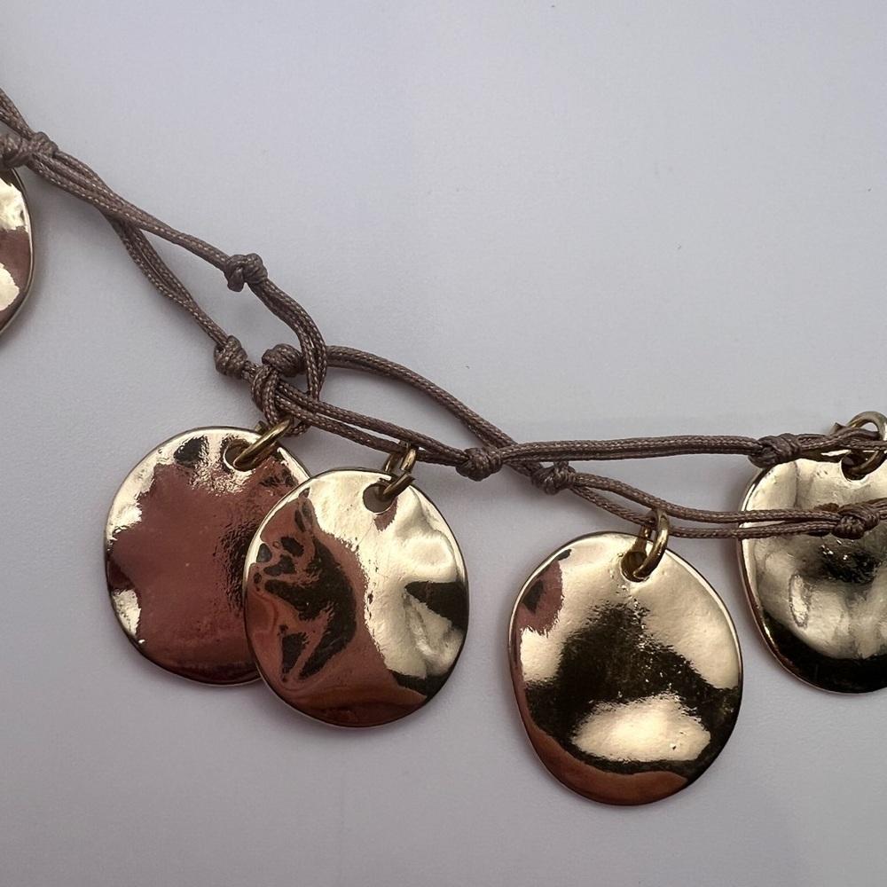Bohemian Gold Disc Statement Necklace - Picture 4 of 6